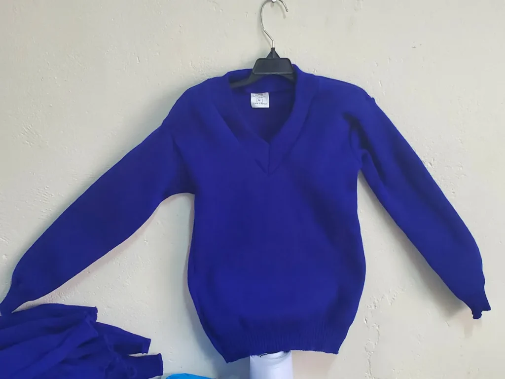 V-Neck School Sweater — Long Sleeve (Plain)